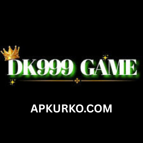DK999 Game official logo on black background with APKUrko.com branding.