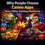 Comparison between mobile casino apps and traditional video gaming platforms featuring 777 slots and gaming consoles