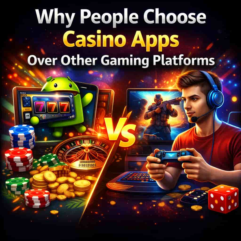 Comparison between mobile casino apps and traditional video gaming platforms featuring 777 slots and gaming consoles