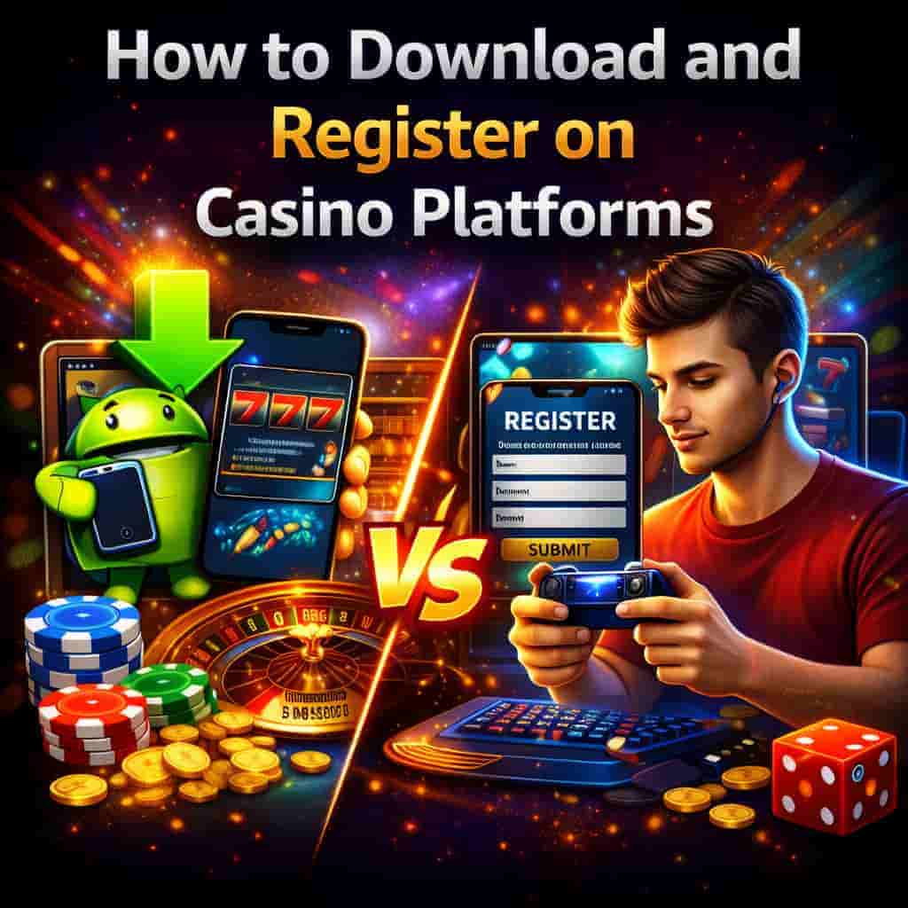 Complete visual guide for downloading APK and account registration on casino platforms