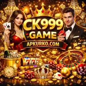 The CK999 game has an official interface with gold crowns, slot machines, and premium casino rewards.