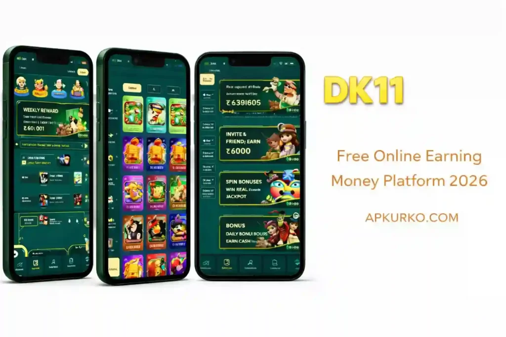 Dk11 game free online earning image designed by apkurko.com.