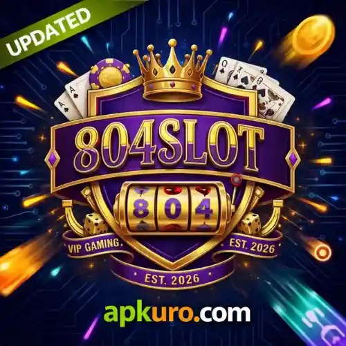 804Slot online casino game updated version featured image with slot machine and cards