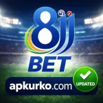 8JJ Bet updated app featured image with official logo and apkurko.com website branding