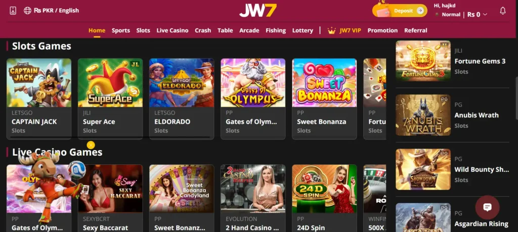JW7 game real earnings game image.