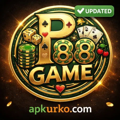 P88 Game updated logo with casino cards, dice and coins – apkurko.com