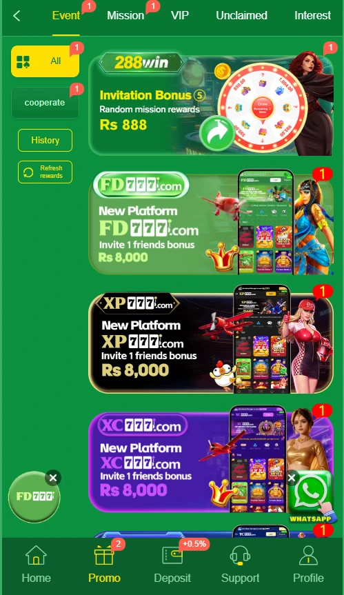 Download the latest features of 288win game.