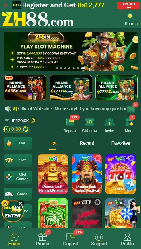 Download the Zh88 game and earnreal money.
